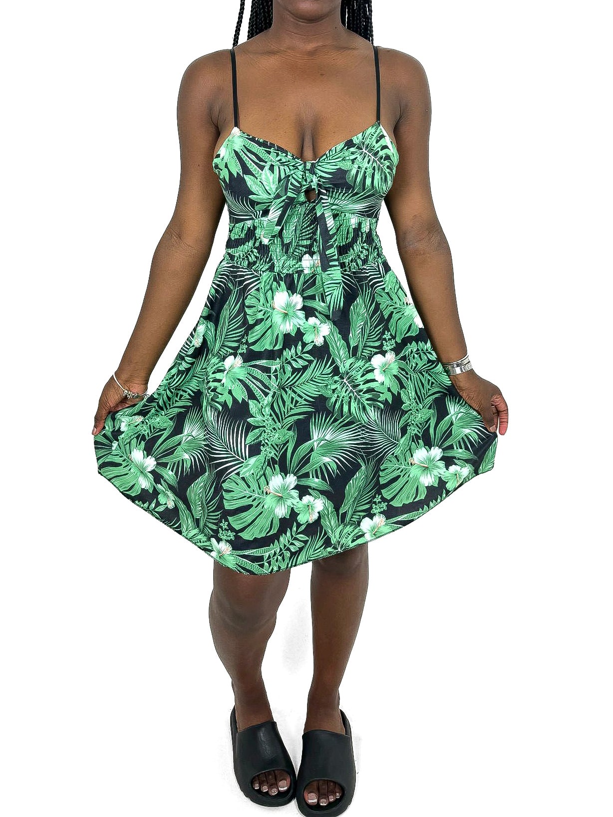 Printed Tie Front Summer Dress