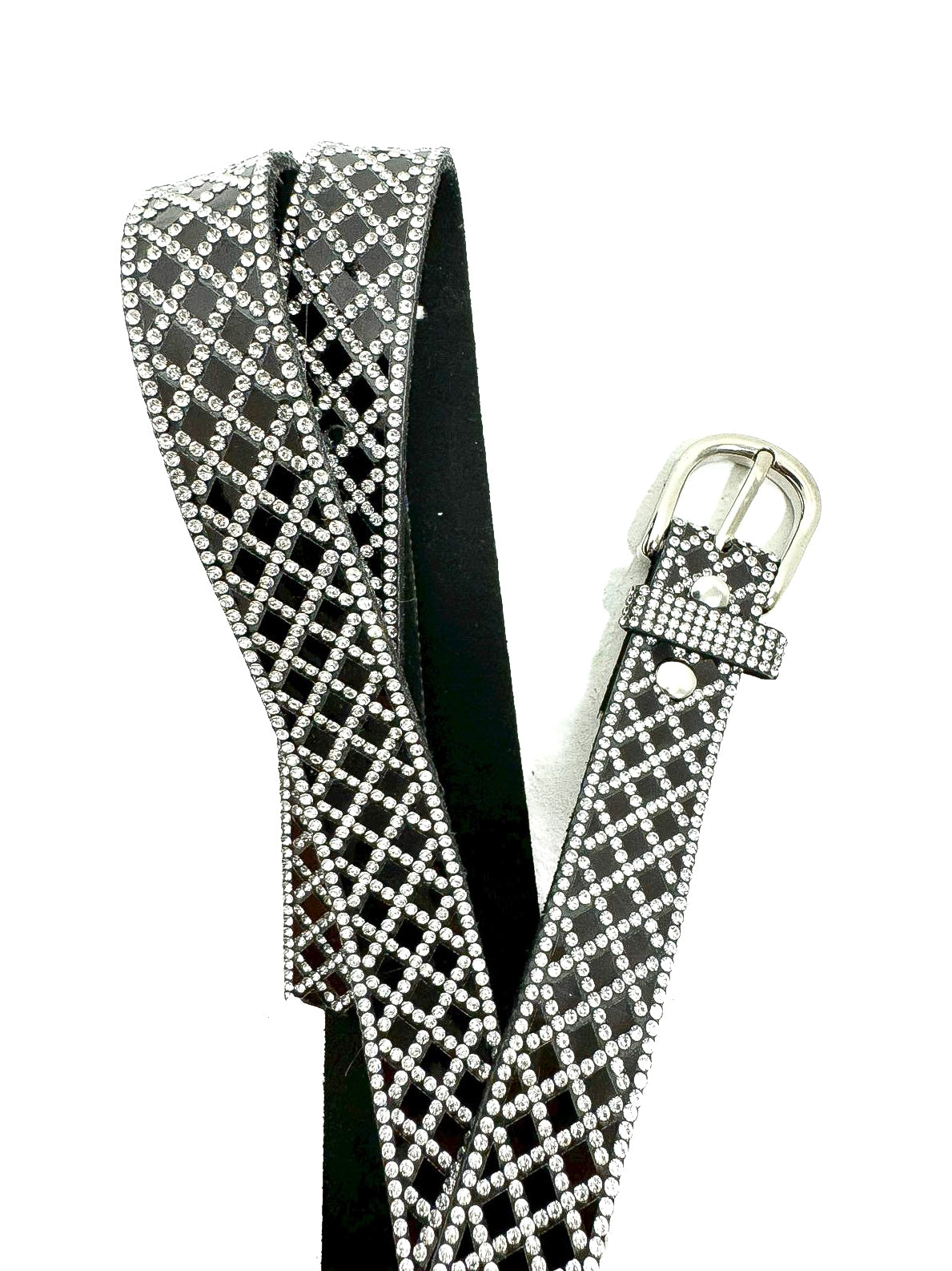 Criss Cross Diamante Belt