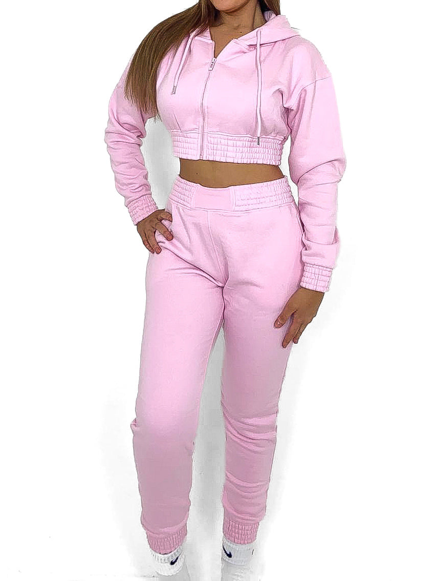 Zipped Crop Hoody Tracksuit