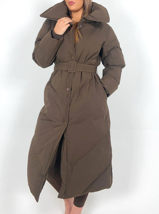 Longline Belted Padded Coat