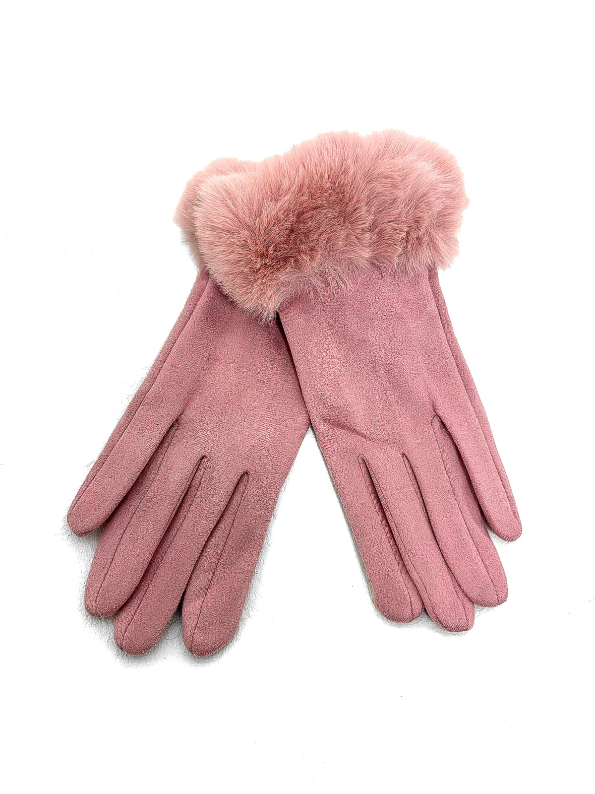 Faux Fur Trim Gloves