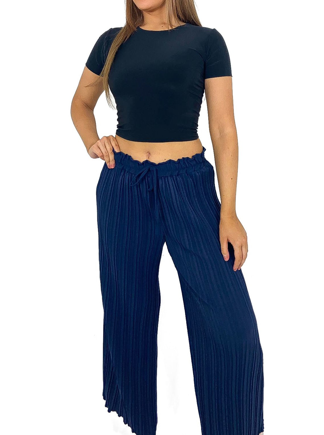 Pleated Palazzo Pants