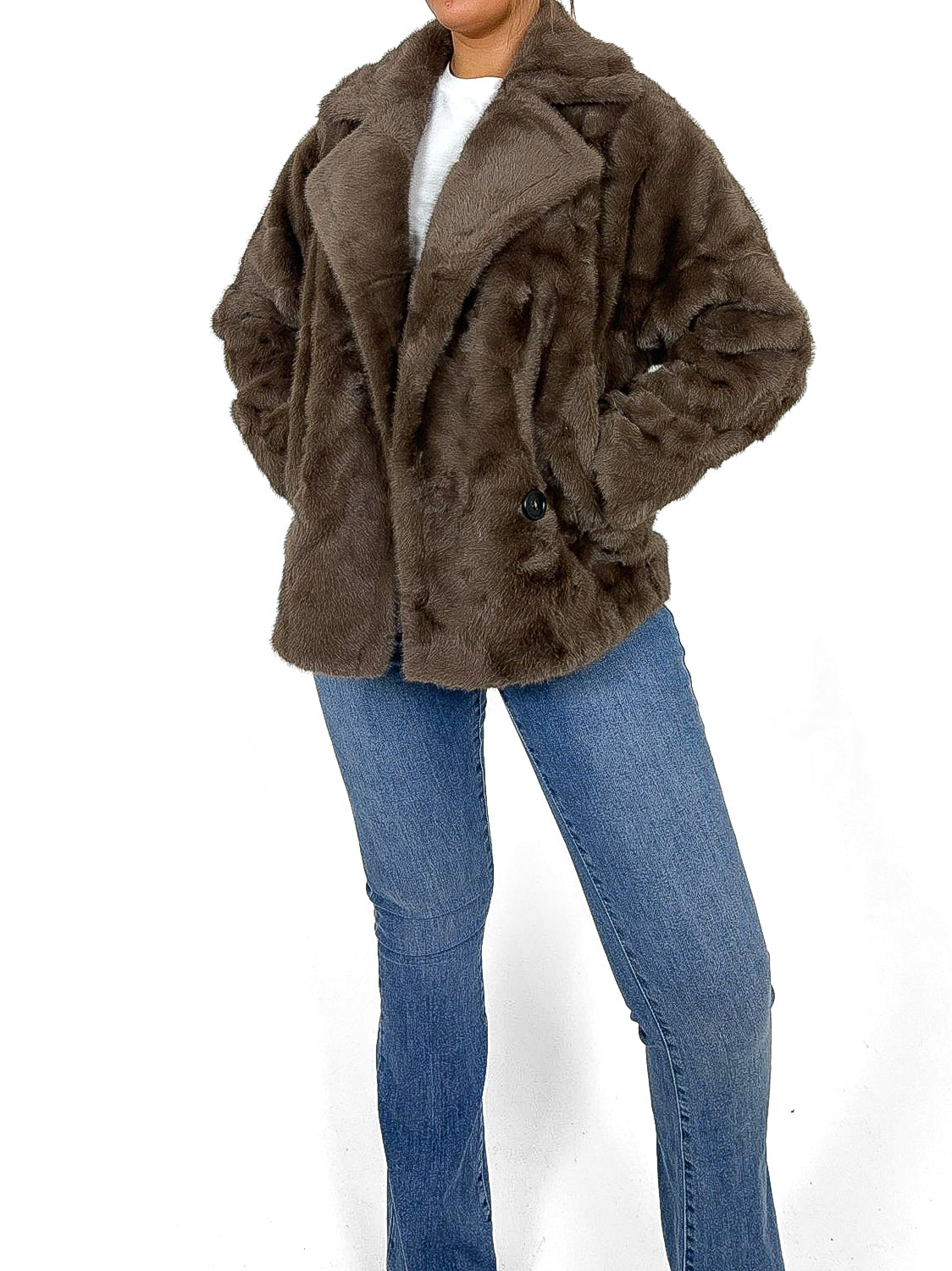 Loose Fit Faux Fur Jacket