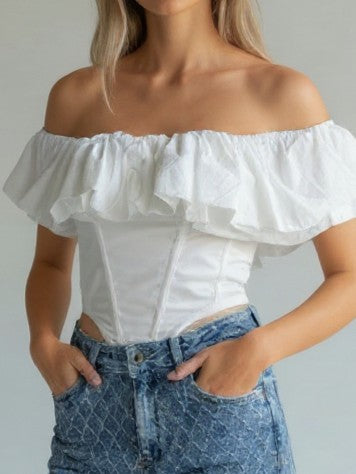 Ruffle Corset Crop Top