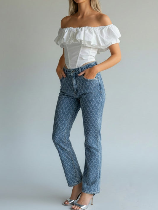 Ruffle Corset Crop Top