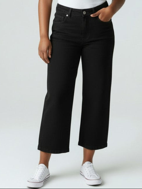 Short Length Wide Leg Jeans