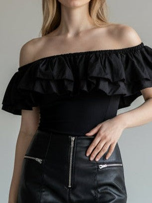 Ruffle Corset Crop Top
