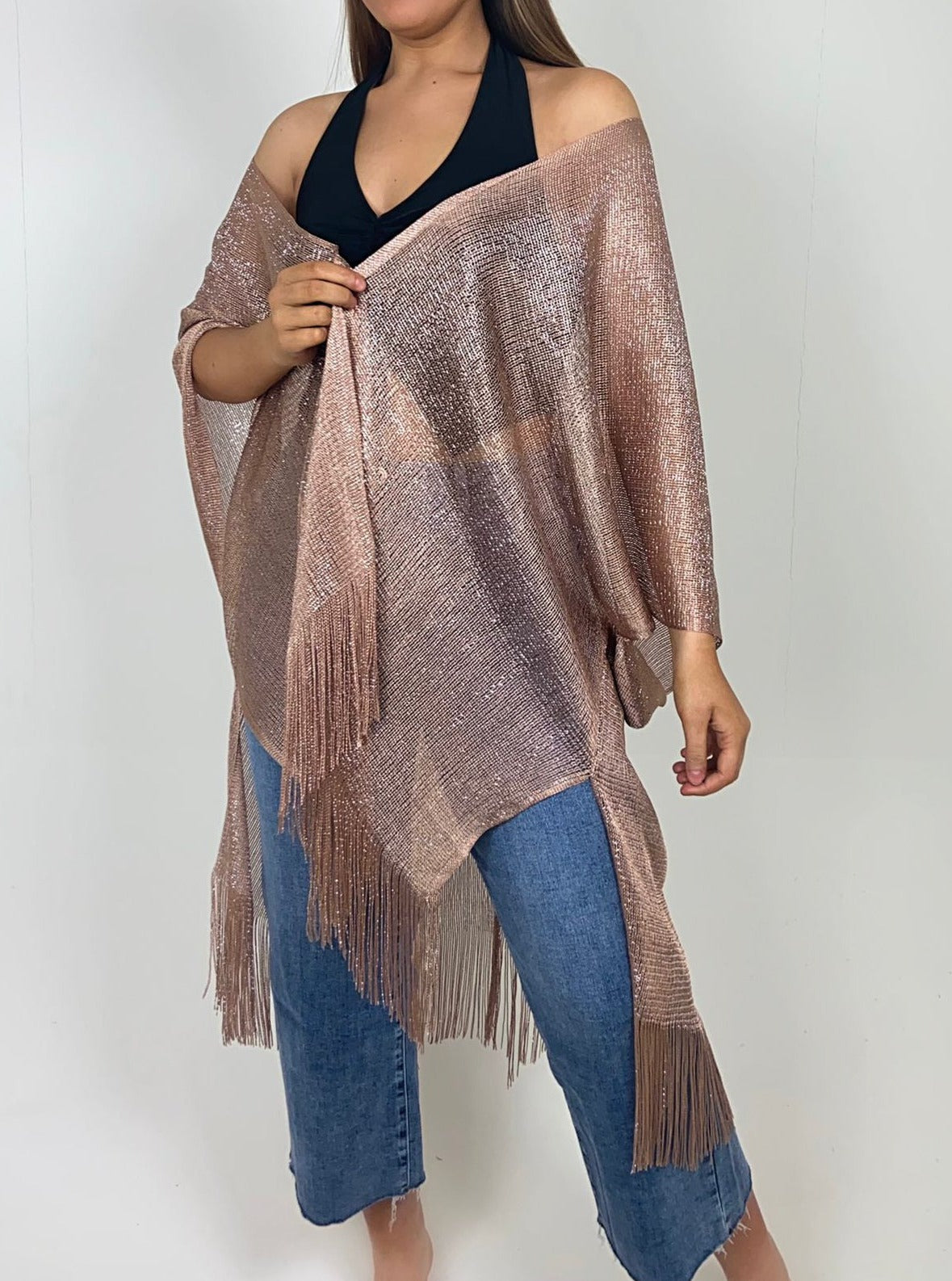 Rose gold outlet evening wrap