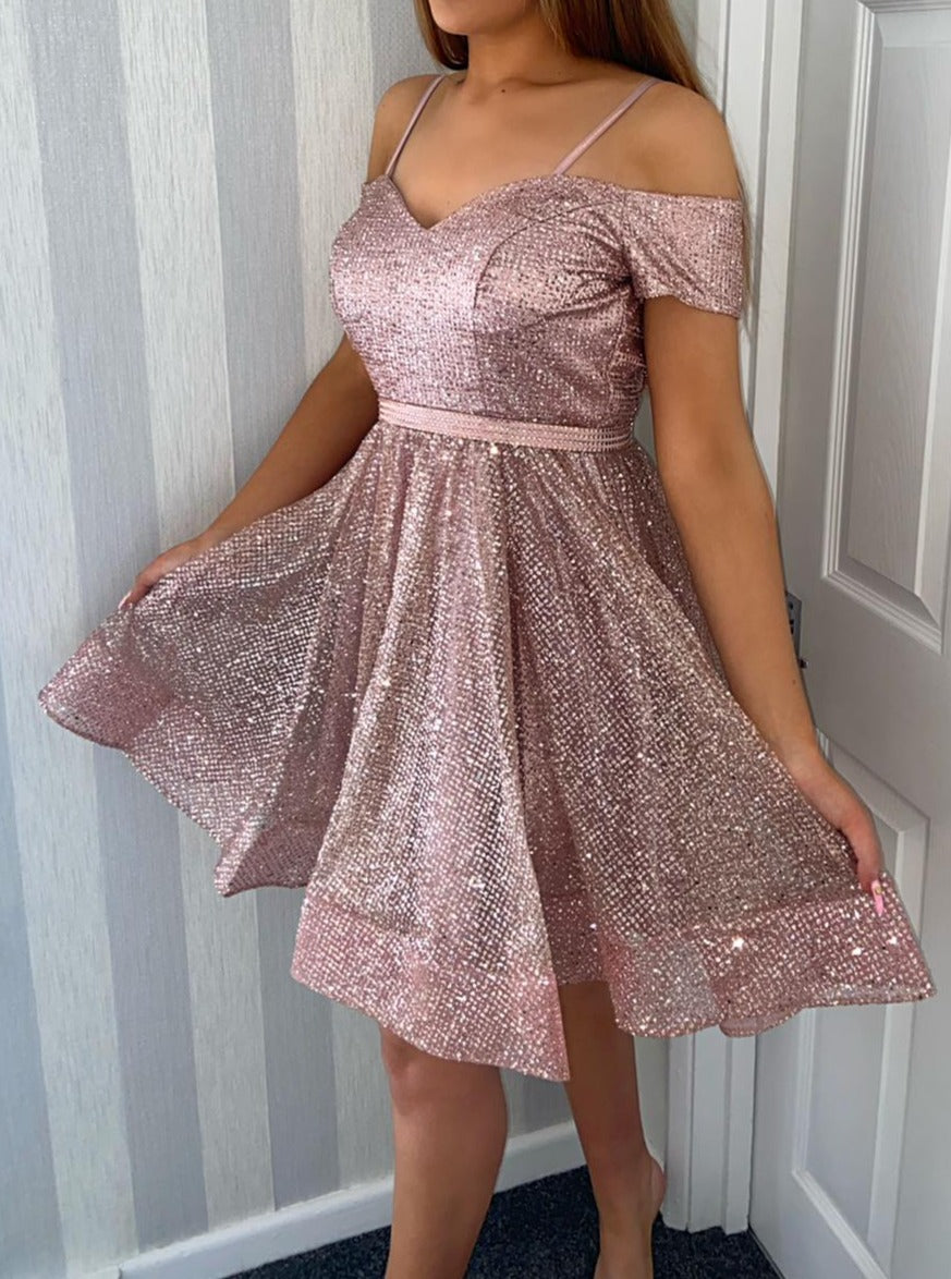 Bardot Glitter Skater Dress