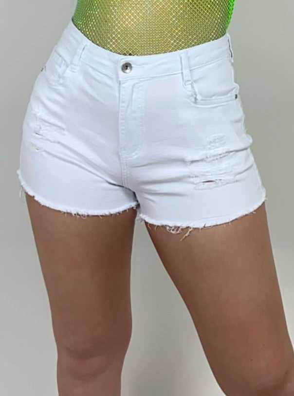 Fray Hem Denim Shorts