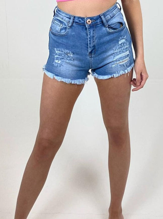 Fray Hem Denim Shorts