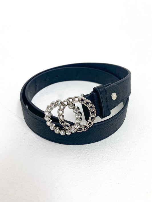 Diamante Ring Buckle Belt