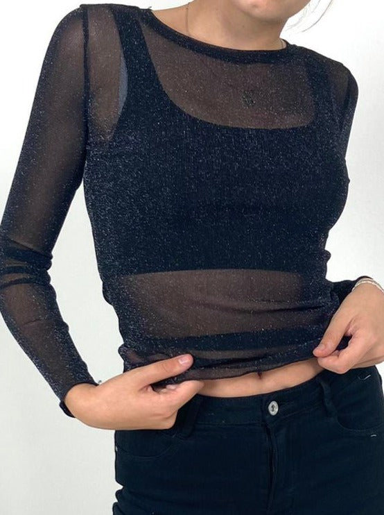 Glitter Mesh Top