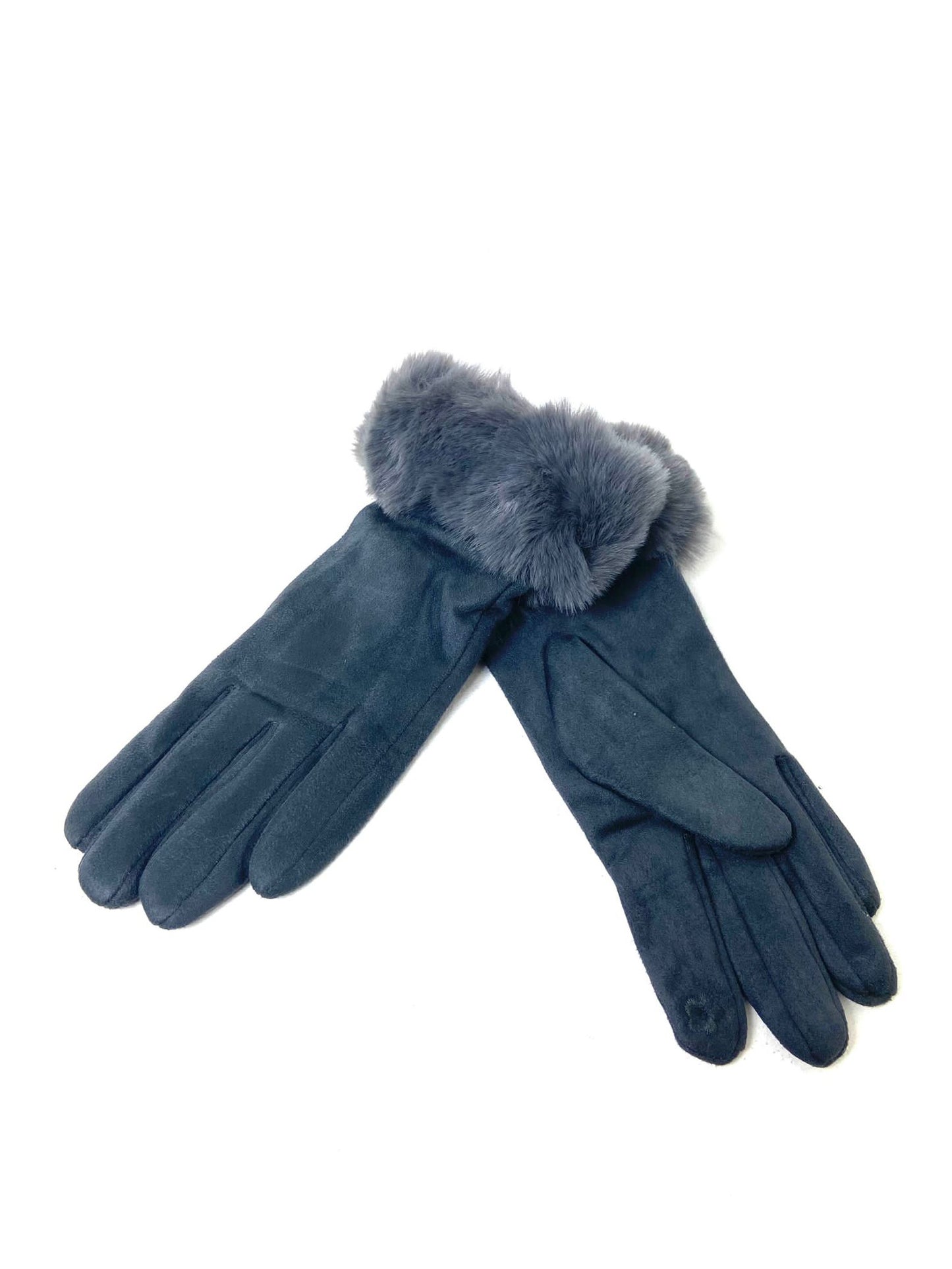 Faux Fur Trim Gloves