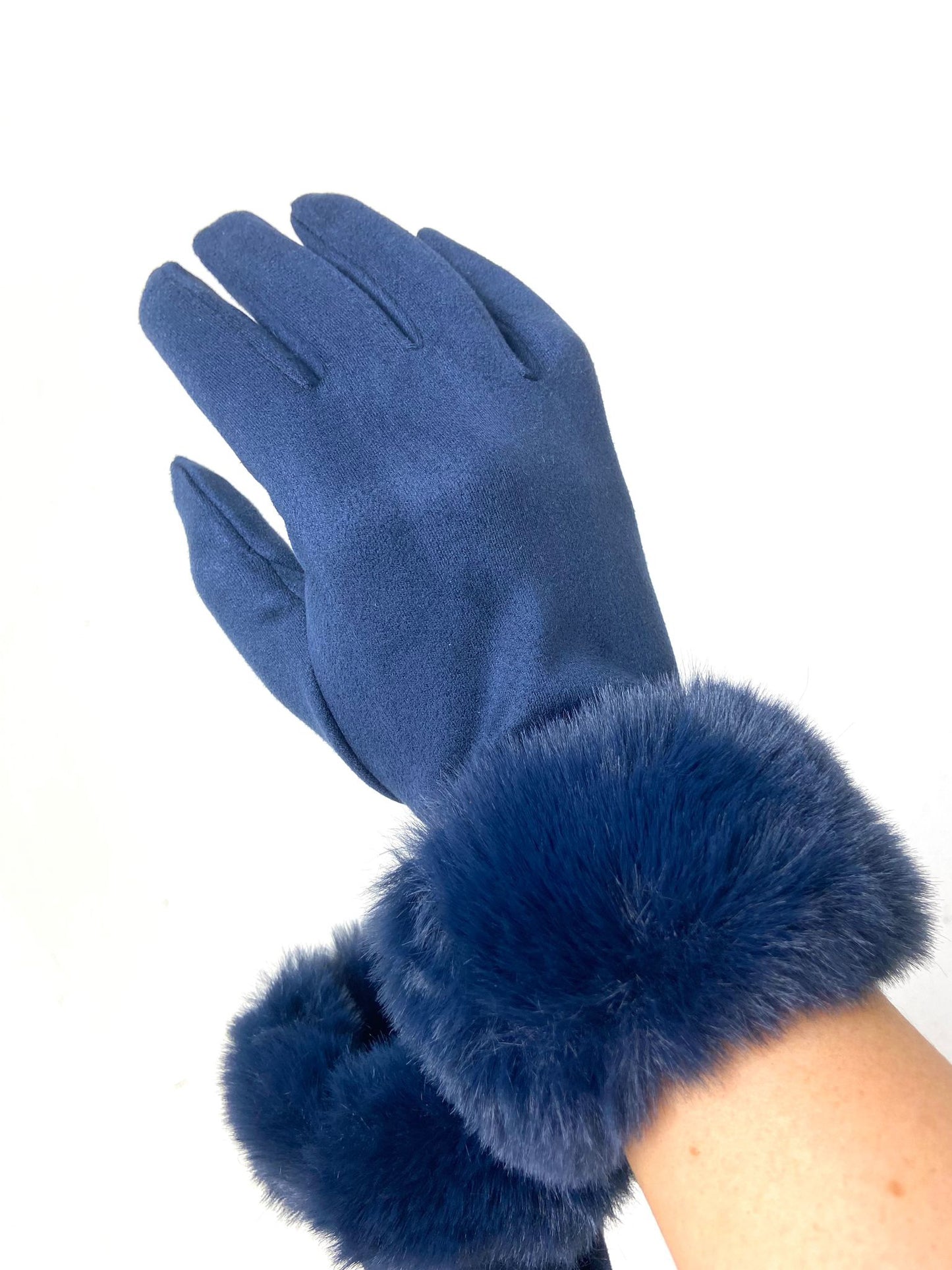 Faux Fur Trim Gloves