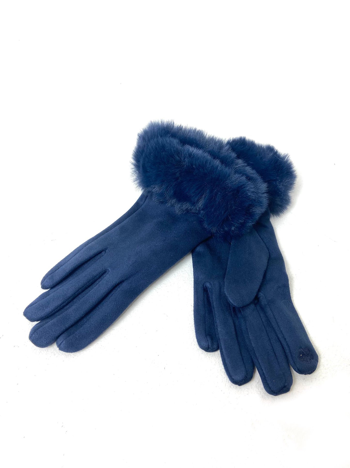 Faux Fur Trim Gloves