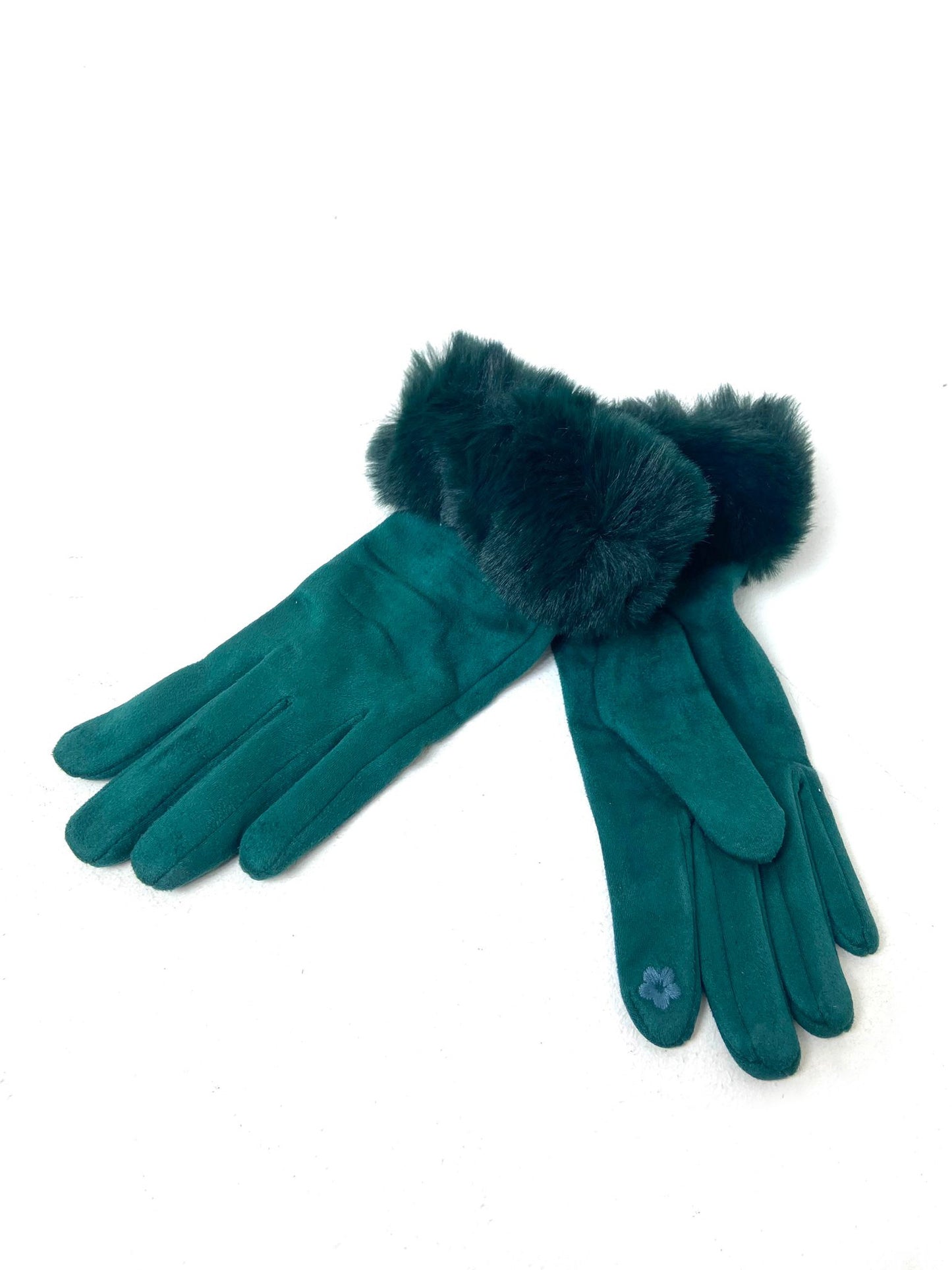 Faux Fur Trim Gloves