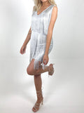 Fringe Detail Metallic Bandage Dress