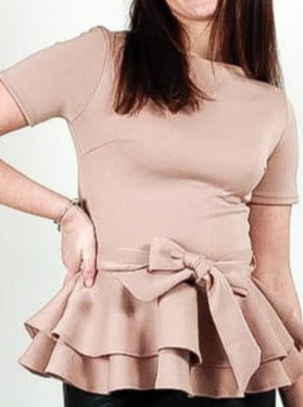 Belted Peplum Blouse