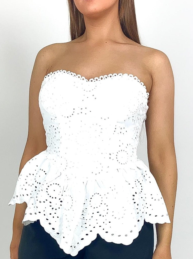 Anglaise Lace Tube Top