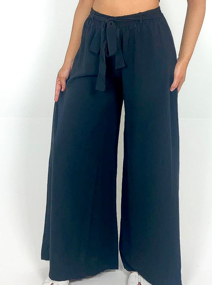 Belted Wide Leg Pants