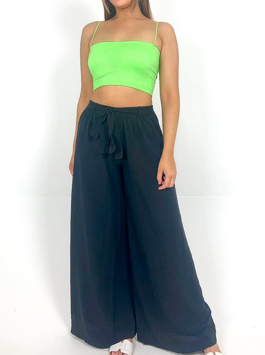 Belted Wide Leg Pants