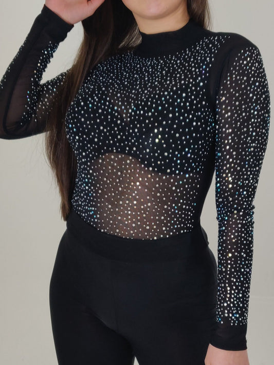 Diamante Mesh Bodysuit