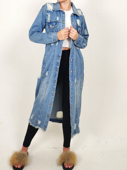 Oversized Longline Denim Coat