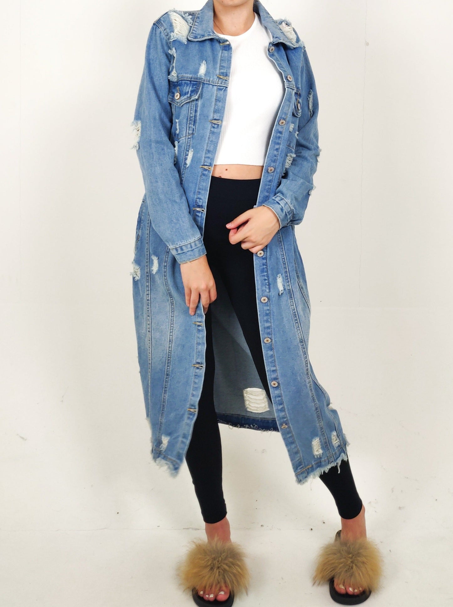 Oversized Longline Denim Coat