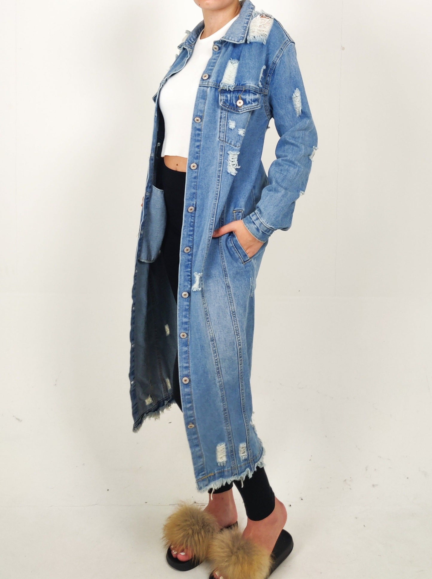 Oversized Longline Denim Coat